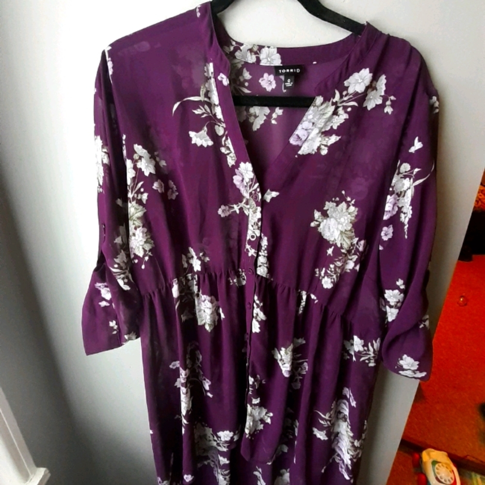 Torrid Sheer Babydoll Hi-lo top (Lexie) size 0